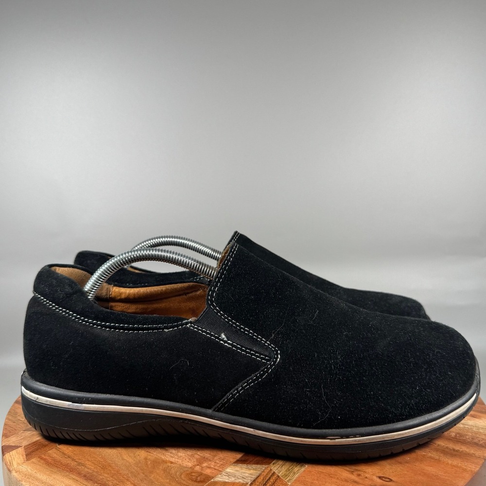 Alegria Aaron Mens Black Suede Leather Slip On Loafers Shoes Size 45 AM-AAR-611